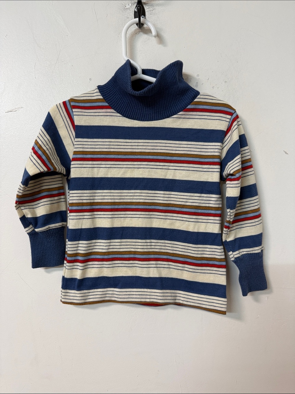 healthtex Navy & Cream Striped Turtleneck